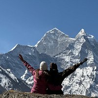 Couple watching Kangtega Himal